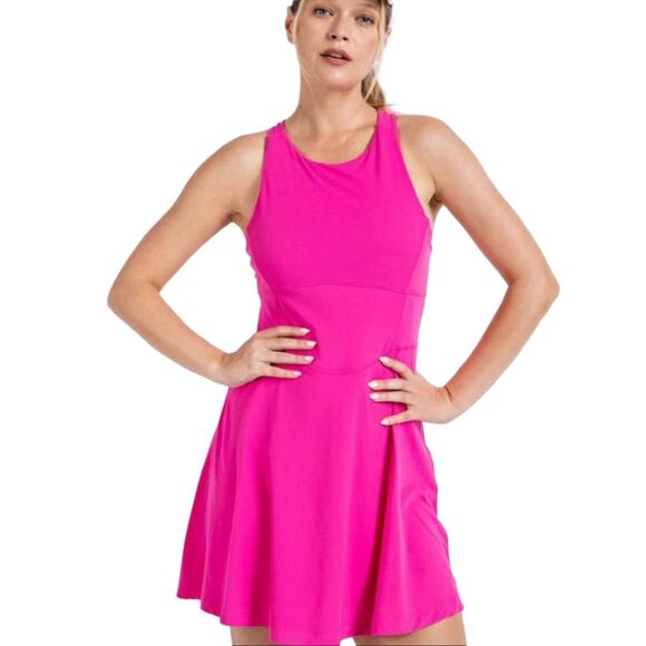 Rae Mode Pants - Rae Mode Plus Size Butter Feel Romper Dress with keyhole Hot Pink